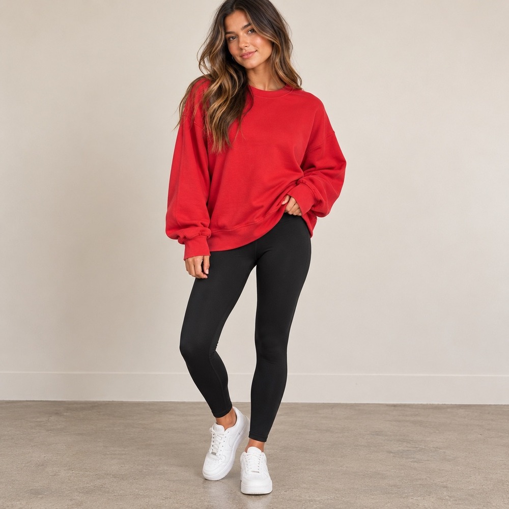 Lululemon Dark Red Perfectly Oversized Crew Wordmark Logo Sweatshirt 10